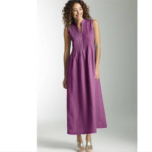 J. Jill Linen Purple Maxi Dress (S) - Picture 1 of 12
